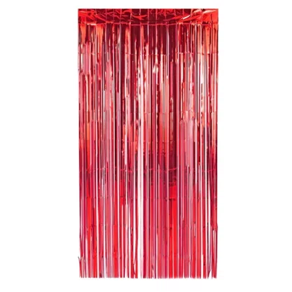 Cortina Metaloide Vermelha Holográfica 1x2 m Ref. 659 Partiu