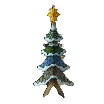 Decoupage Árvore de Natal em Madeira 31,8 cm LIT
