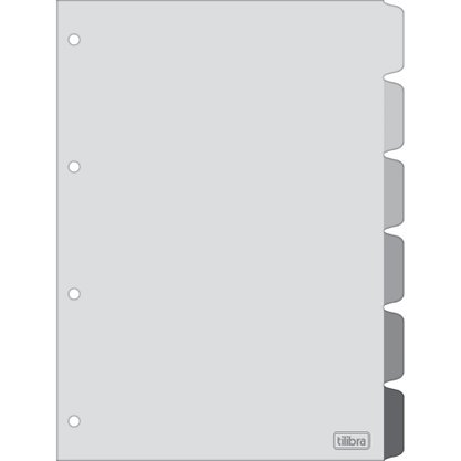 Divisória para Fichário Univ 6 Uni Cinza Académie Tilibra