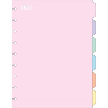 Divisória para Tilidisco Colegial 6 un Tons Pastel Tilibra