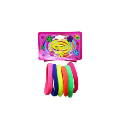 Elástico Para Cabelo Colorido com 06 Unidades