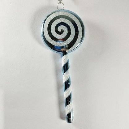 Enfeite Natalino Pirulito Azul 13cm Matsumoto