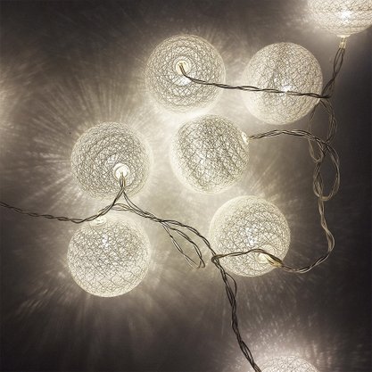 Enfeite Pisca Bolas 10 LEDs Branco 6cm Bazar Importadora
