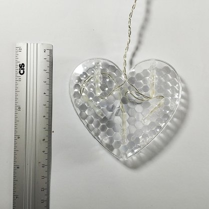 Enfeite Pisca Cascata 138 LEDs Corações Branco 2,5 M Global