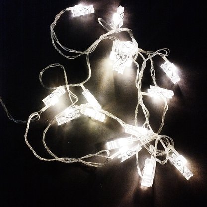 Enfeite Pisca Pregador 20 LEDs Branco 4 M Global