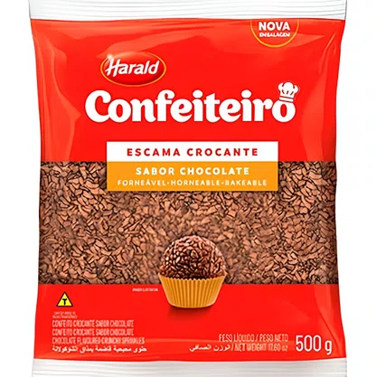 Escamas de Chocolate Crocante Forneável 500g Harald