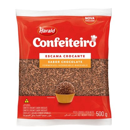 Escamas de Chocolate Crocante Forneável 500g Harald