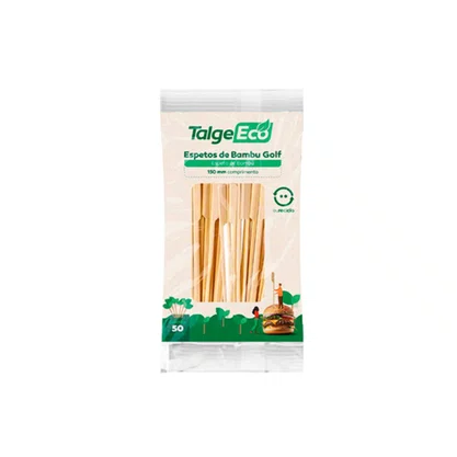Espeto Bambu 15cm Modelo Golf C/ 50 Unidades Natural TalgeEco