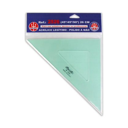 Esquadro Profissional Isósceles Sem Escala 26cm Ref. 2526 Trident