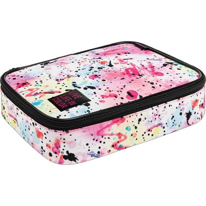 Estojo Box Branco e Cores Splashes Academié Tilibra