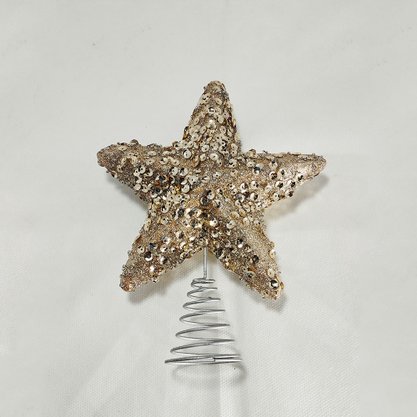 Estrela Ponteira de Árvore Champagne 15cm Matsumoto