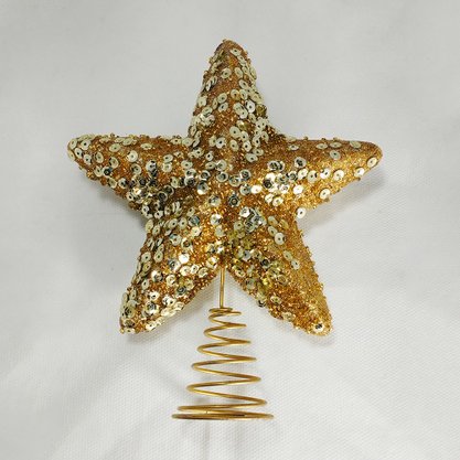 Estrela Ponteira de Árvore Ouro 15cm Matsumoto