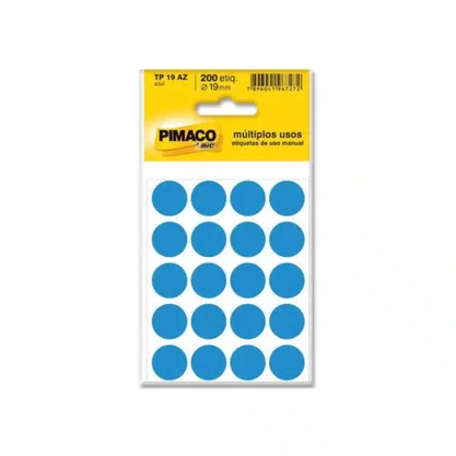 Etiqueta Bolinha 19mm Azul Pimaco C/ 200un
