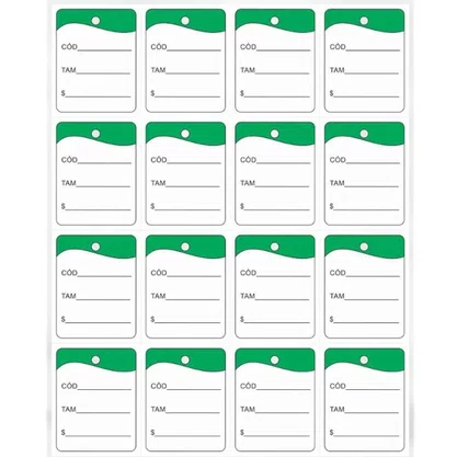 Etiqueta Confecção 30x38mm Verde C/ 1000 Unidades Etiqplast