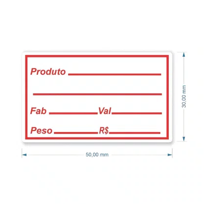 Etiqueta Data Fabricação e Validade 50 x 30 mm Grespan – Pacote com 5 Rolos (100 Unidades Cada)