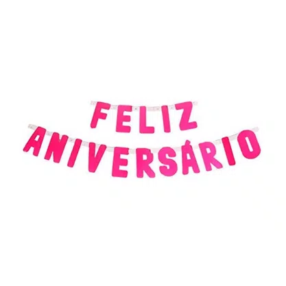 Faixa Feliz Aniversário Rosa Kaixote