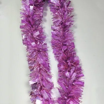 Festão Metaloide Rosa Pink 9cm X 2m Natalino Global