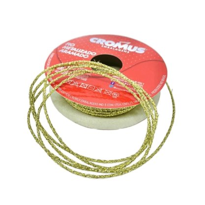 Fio Metalizado Ouro 2mm Rolo com 10 Metros Cromus