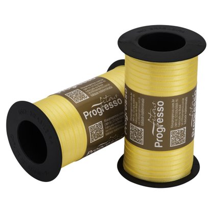 Fita Cetim 04mm Amarelo Canario Cor 242 C/ 100m Progresso