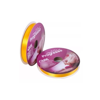 Fita Cetim 10mm Amarelo Ouro Com 50m Progresso