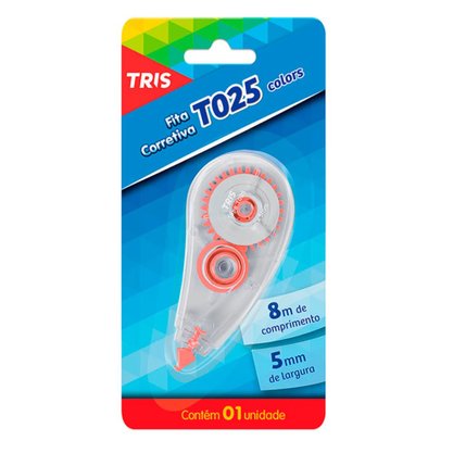 Fita Corretiva Branca 5Mm X 8 M Rosa Claro T025 Tris