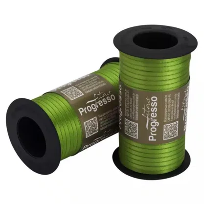 Fita de Cetim 04mm Verde Limão Cor 677 C/ 100m