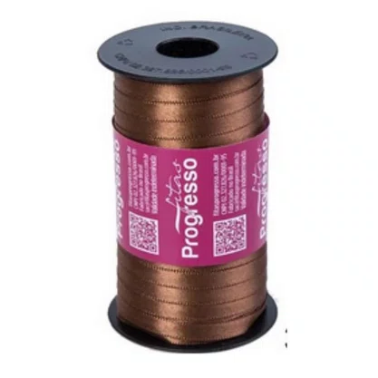 Fita de Cetim 06mm Marrom Cor 391 C/ 100m PHFit