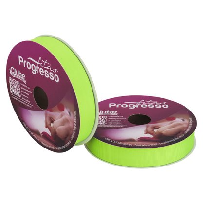 Fita de Gorgurão 22mm Verde Lima Cor 2036 C/ 40mt Progresso