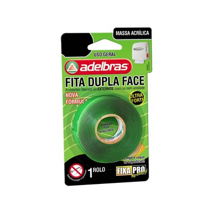 Fita Dupla Face Massa Adesiva Adelbra