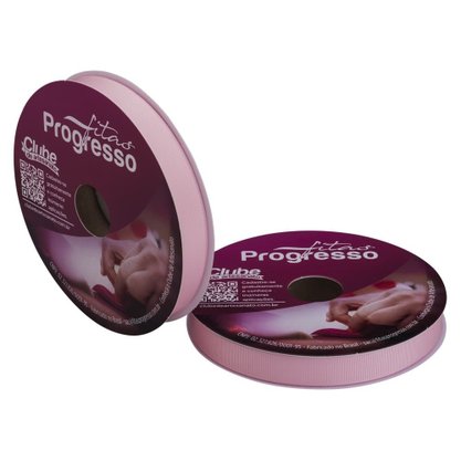 Fita Gorgurão 15mm Rosa Claro Cor 206 Rolo 40 Metros Phfit