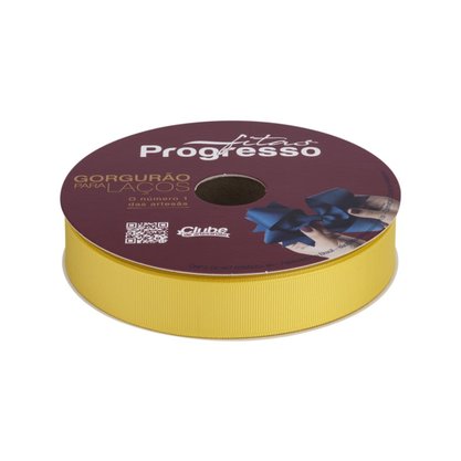 Fita Gorgurão Laco 22mm Amarelo Canario Cor 242 Phfit Rolo 40 Metros