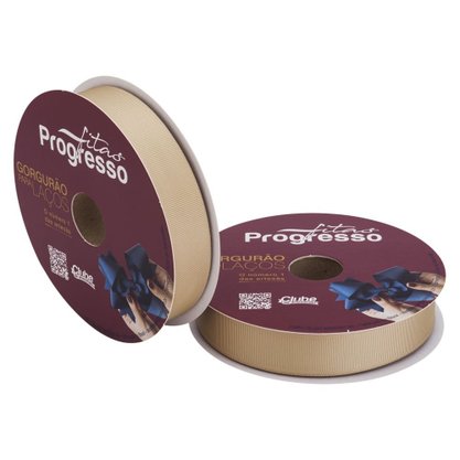 Fita Gorgurão Laço 22mm Bege Cor 236 Phfit Rolo 40 Metros