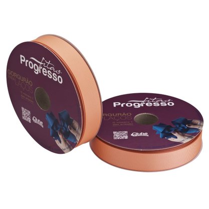 Fita Gorgurão Laço 22mm Salmão Cor 392 Phfit Rolo 40metros