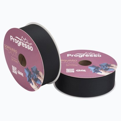 Fita Gorgurão Laço 38mm Preta Cor 219 C/ 40m
