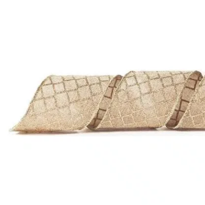 FITA JUTA LOSANGOS OURO 63MM ARAMADA REF 1717341 ROLO 9,14M CROMUS