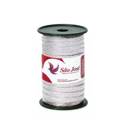 Fita Metálica Prata 05mm Rolo com 50m Elástico São José