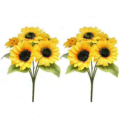 Flor Girassol com 7 Galhos Flores Médias – Ref. W543-12