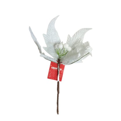 Flor Natalina Xadrez Preto e Branco Cromus