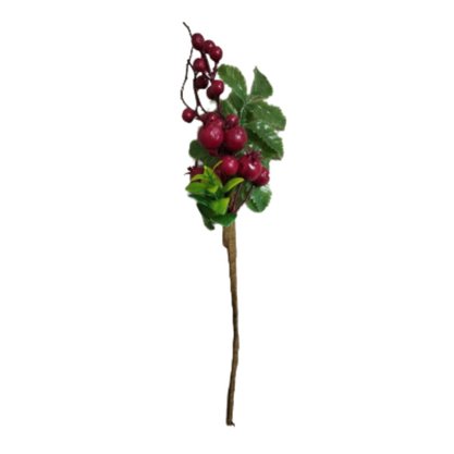 Flor Natalino Cereja Vermelha C/ Folhas Matsumoto