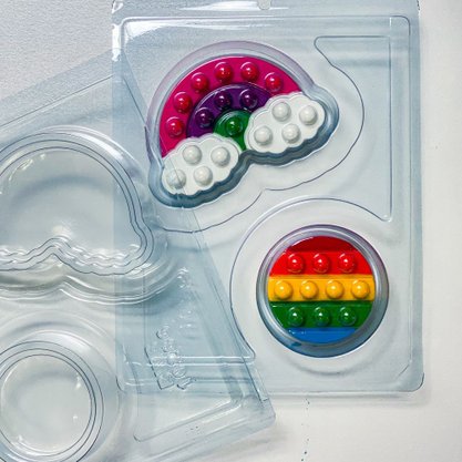 Forma Acetato Silicone Pop It Redondo e Nuvem Cód.10286 BWB