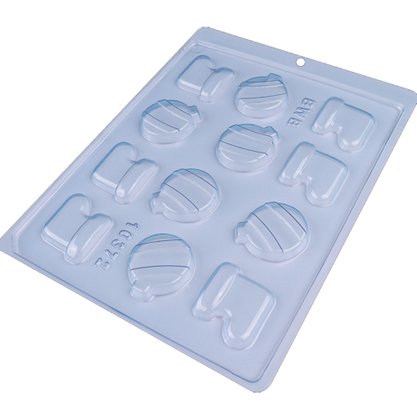 Forma Acetato Bombom Apliques Bolas e Botas Cód.10372 BWB
