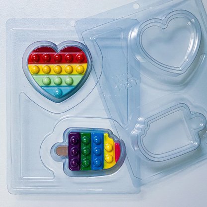 Forma Acetato Silicone Pop It Sorvete Coração Cód.10287 BWB