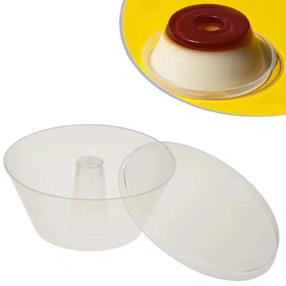 Forma Pudim com Tampa 550ml G 368 com 10 Unidades Galvanotek