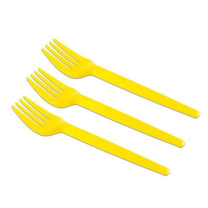 Garfo de Sobremesa Amarelo C/50 Unidades Prafesta