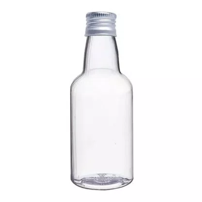 Garrafinha PET Lembrança 50ml Tampa Metal Prata C/ 10un Massari