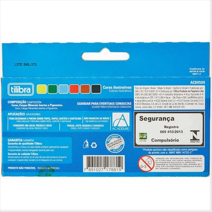 Giz De Cera Big Jumbo Meu Primeiro Giz 6 Cores Tilibra