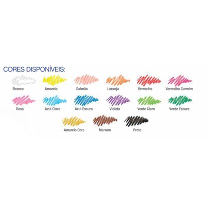 Giz De Cera Curto Redondo 15 Cores Acrilex