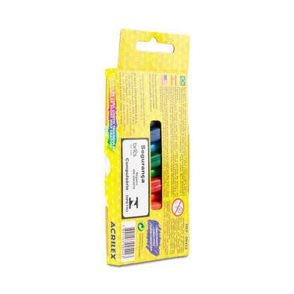 Giz De Cera Curto Triangular 12 Cores Acrilex
