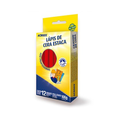 Giz de Cera Estaca Redondo 12 Unidades Acrilex