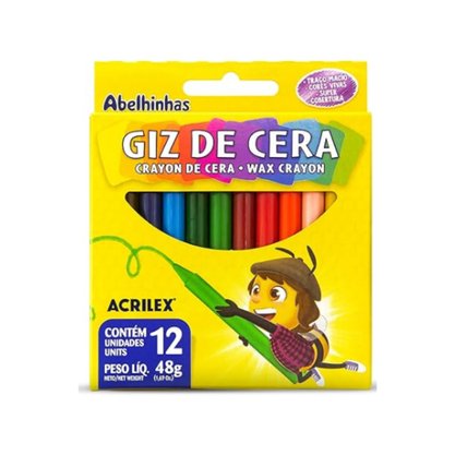 Giz De Cera Redondo 12 Cores Acrilex